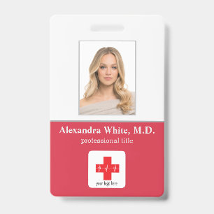 Crachá ID de Foto Funcionário Hospital Profissional Médic