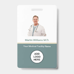 Crachá ID de Foto Hospital Nome do Profissional Médico