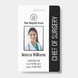 Crachá ID de Foto Personalizada de Funcionário Médico Pre