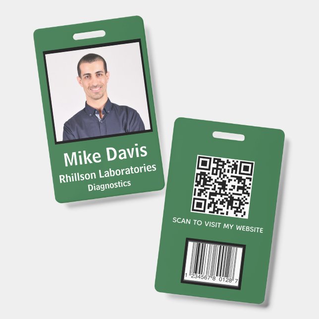 Crachá ID de Foto Personalizado do Funcionário (Frente e verso)