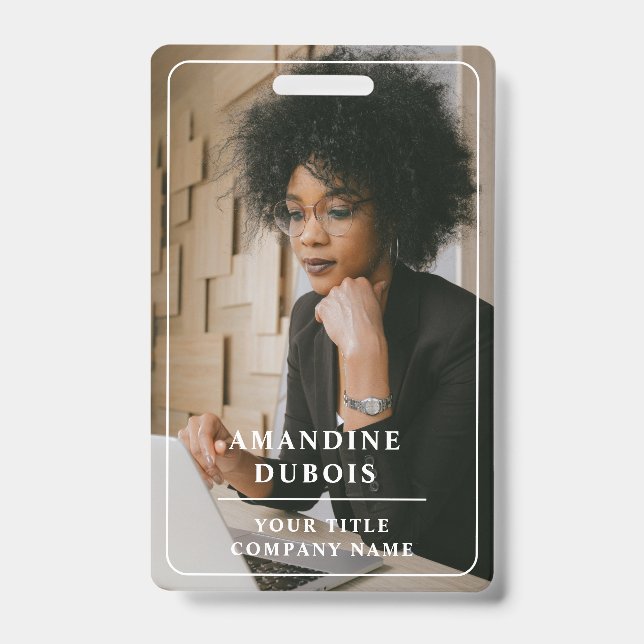 Crachá ID de Foto Profissional Moderno (Frente)