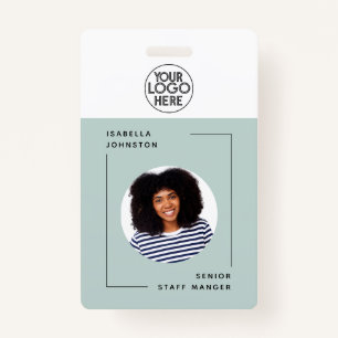 Crachá ID de Foto Simples do Funcionário Código de Barr