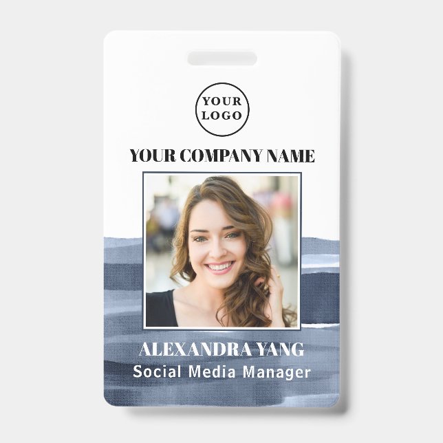 Crachá ID de Fotografia da Empresa Personalizada (Frente)