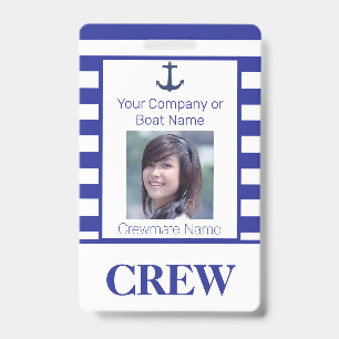 Crachá ID de Fotografia da Tripulação de Barcos com Str