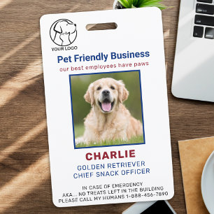 Crachá ID de Fotografia de Pet Dog de Funcionário Persona