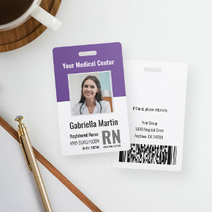 Crachá ID de Fotografia do Funcionário Médico Personaliza