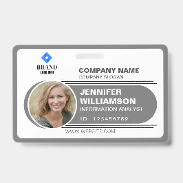 Crachá ID de Fotografia do Funcionário QR de Empresa Mini