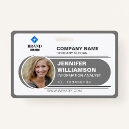 Crachá ID de Fotografia do Funcionário QR de Empresa Mini