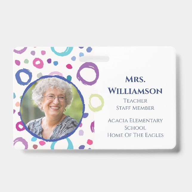 Crachá ID de Fotografia do Funcionarios Educador do Profe (Frente)