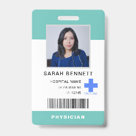 Crachá ID de Fotografia do Funcionarios Médico | Logotipo
