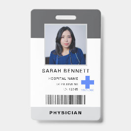 Crachá ID de Fotografia do Funcionarios Médico | Logotipo