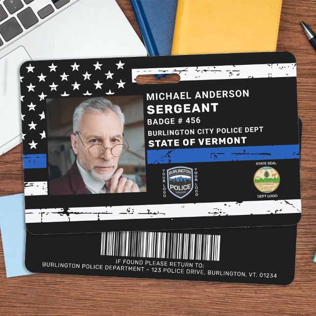 Crachá ID de Fotografia Personalizada de Polícia do Ofici (Criador carregado)