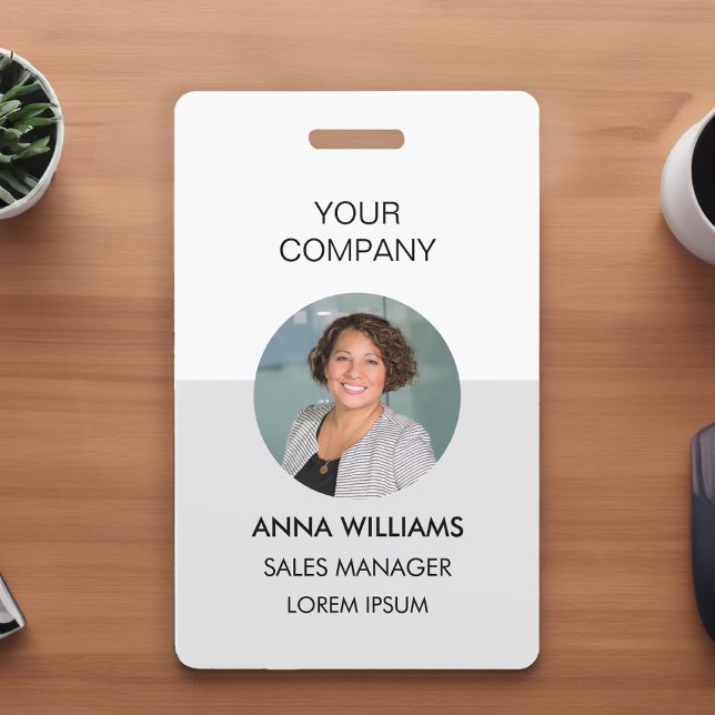 Crachá ID de Fotografia redonda do funcionário (Criador carregado)