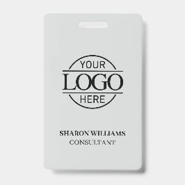 Crachá ID de funcionário da Cinza leve com logotipo de em