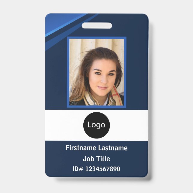 Crachá id de funcionário da empresa personalizado, código (Frente)
