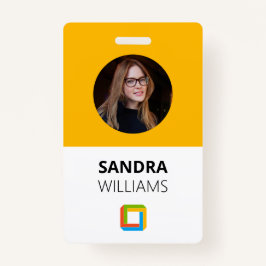 Crachá ID de Funcionário de Negócio Amarelo