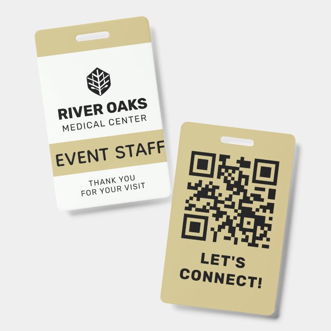 Crachá ID de Funcionário do Evento (Frente e verso)