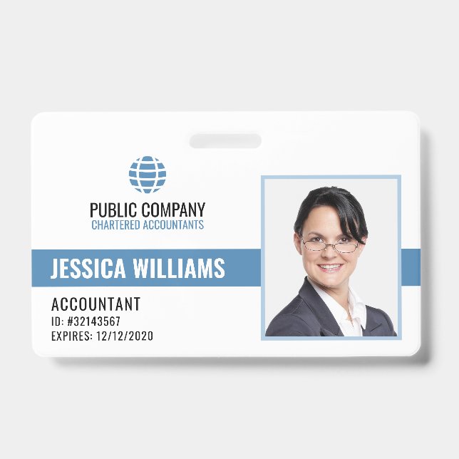 Crachá ID de Funcionário do Funcionarios Profissional Mod (Front)