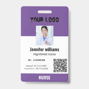 Crachá ID de Funcionário Personalizado com Foto e Logotip