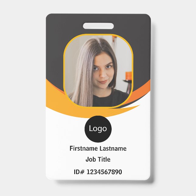 Crachá ID de funcionário personalizado da empresa, código (Frente)
