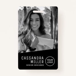 Crachá ID de Funcionário Personalizado de Fotografia Mono