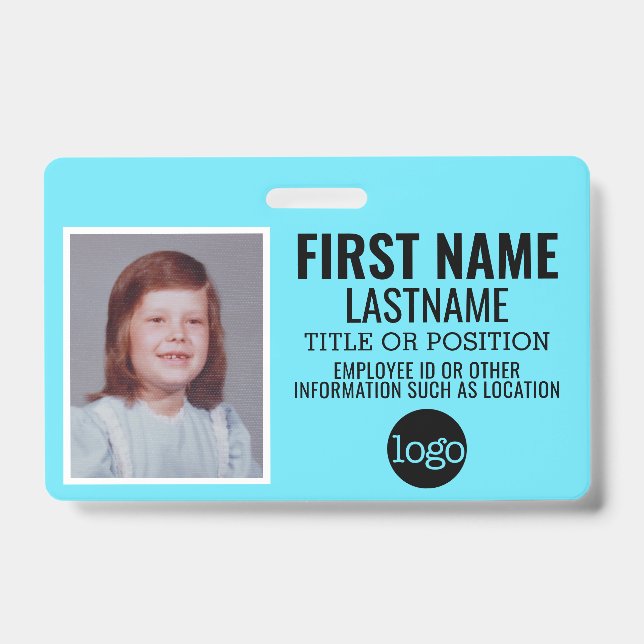 Crachá ID de Funcionário Personalizado - Foto, Código de  (Frente)