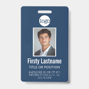 Crachá ID de Funcionário Personalizado - Foto, Código de