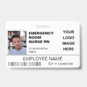 Crachá ID de Hospital Personalizado com Logo Médico