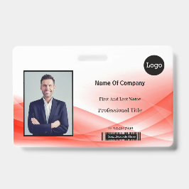 Crachá ID de identificação de foto Design do Red Wave