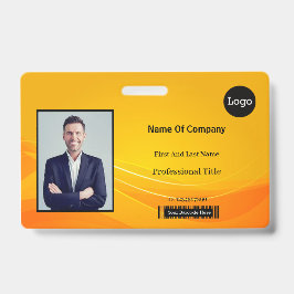 Crachá ID de identificação de foto do Abstrato do ouro