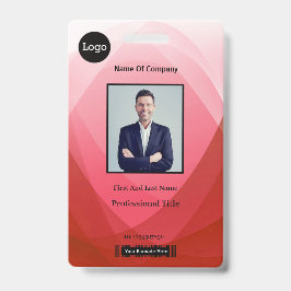 Crachá ID de Identificação de Foto do Funcionário do Red 