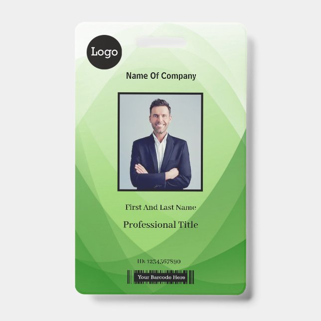 Crachá ID de Identificação de Fotografia do Funcionário A (Frente)