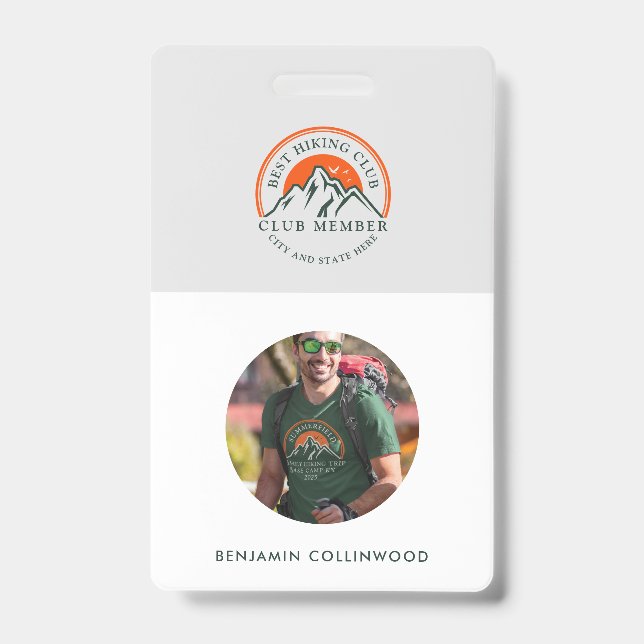 Crachá ID de Membros do Empregado da Foto do Clube de Hik (Frente)