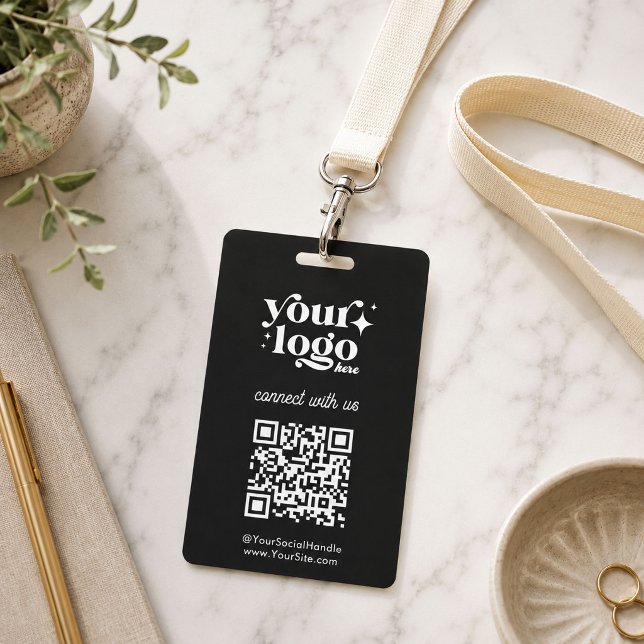 Crachá ID de Negócios de Feira Comercial código QR Site (Criador carregado)