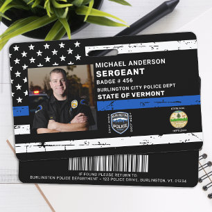 Crachá ID de Polícia de Fotografia Personalizada do Ofic