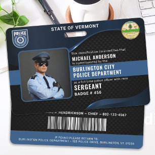 Crachá ID de Polícia do Agente de Polícia Personalizado