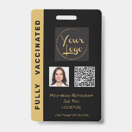 Crachá ID de Vacinação de Código QR de Foto Corporativa d