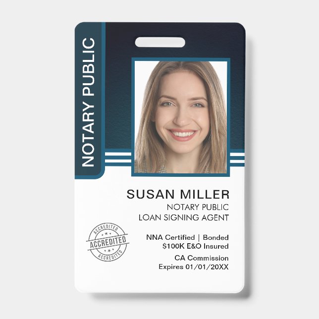 Crachá ID do Agente de Assinatura de Empréstimo Público N (Frente)