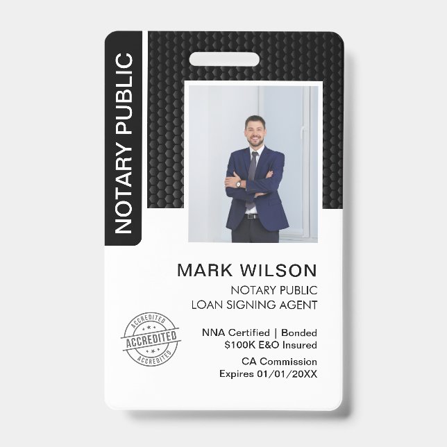 Crachá ID do Agente de Assinatura de Empréstimo Público N (Frente)