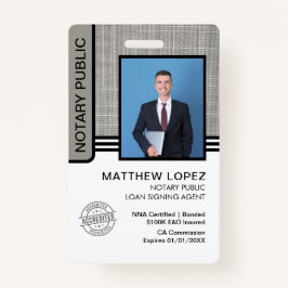 Crachá ID do Agente de Assinatura de Empréstimo Público N