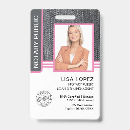 Crachá ID do Agente de Assinatura de Empréstimo Público N