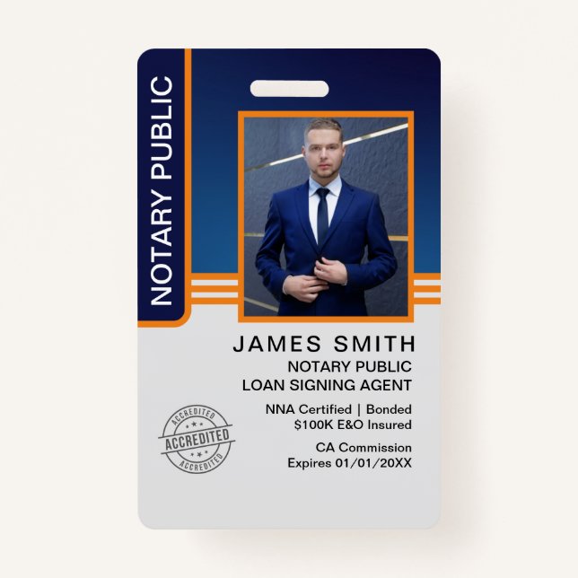 Crachá ID do Agente de Assinatura de Empréstimo Público N (Frente)