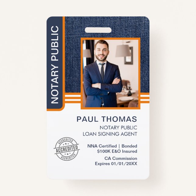 Crachá ID do Agente de Assinatura de Empréstimo Público N (Frente)