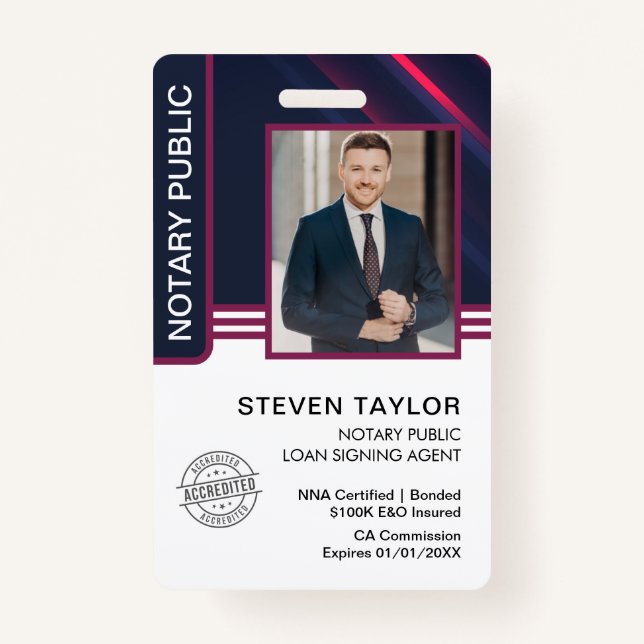 Crachá ID do Agente de Assinatura de Empréstimo Público N (Frente)