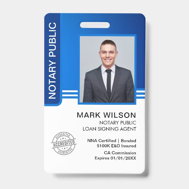 Crachá ID do Agente de Assinatura de Empréstimo Público N (Frente)