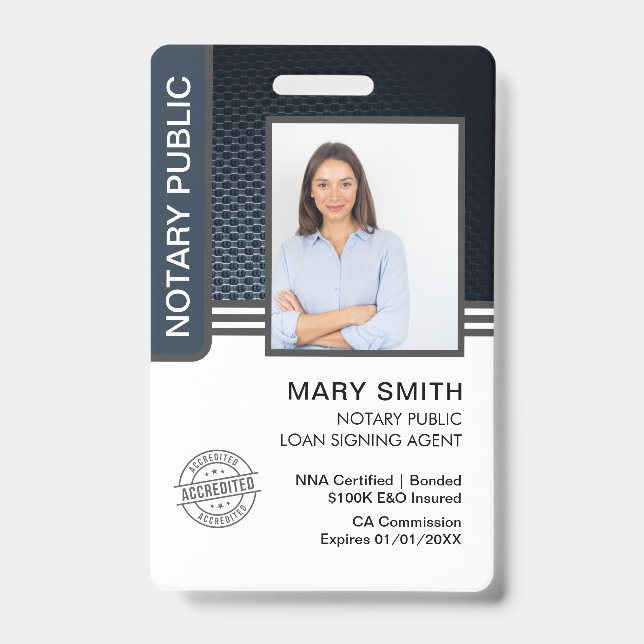 Crachá ID do Agente de Assinatura de Empréstimo Público N (Frente)