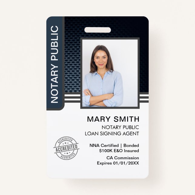 Crachá ID do Agente de Assinatura de Empréstimo Público N (Frente)