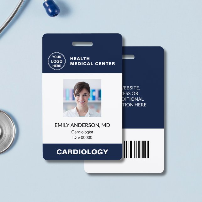 Crachá ID do Código do Bar do Médico Médico Hospital (Hospital Clinic Doctor Employee Bar Code ID Badge)