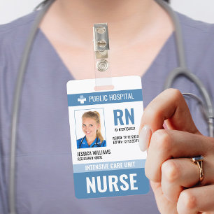 Crachá ID do Enfermeiro do Pessoal Médico Hospitalar