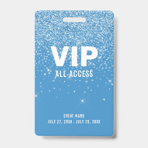 Crachá ID do Evento de Passagem de Acesso Total VIP Blue